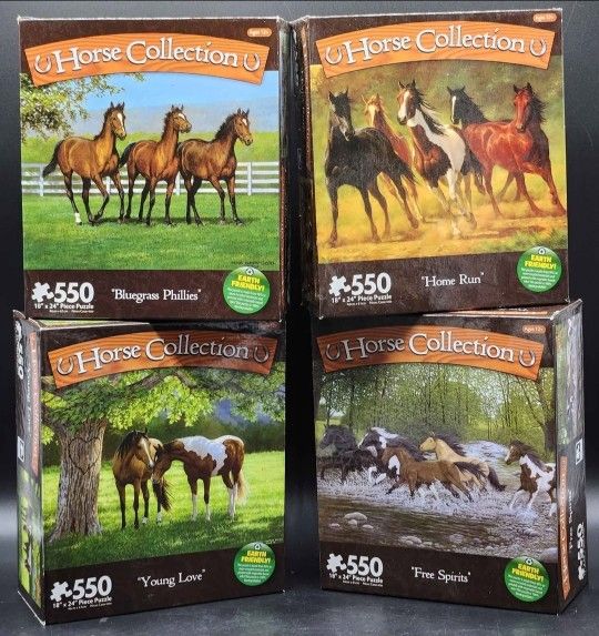 Karmin Horse Collection 550 Piece Puzzle Bundle - New Unopened - Bundle of 4