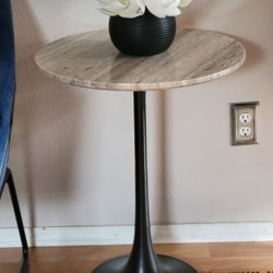 Crate & Barrel Marble Top Accent Table 