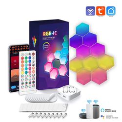 RGB Hexagon Smart App Control DIY Wall Panel Gaming Lights (6 Pack)