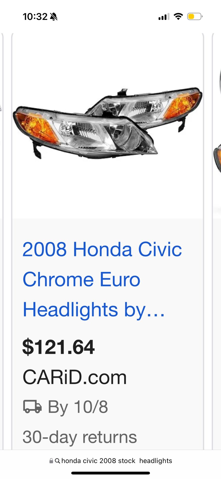 2008 Civic Si headlights