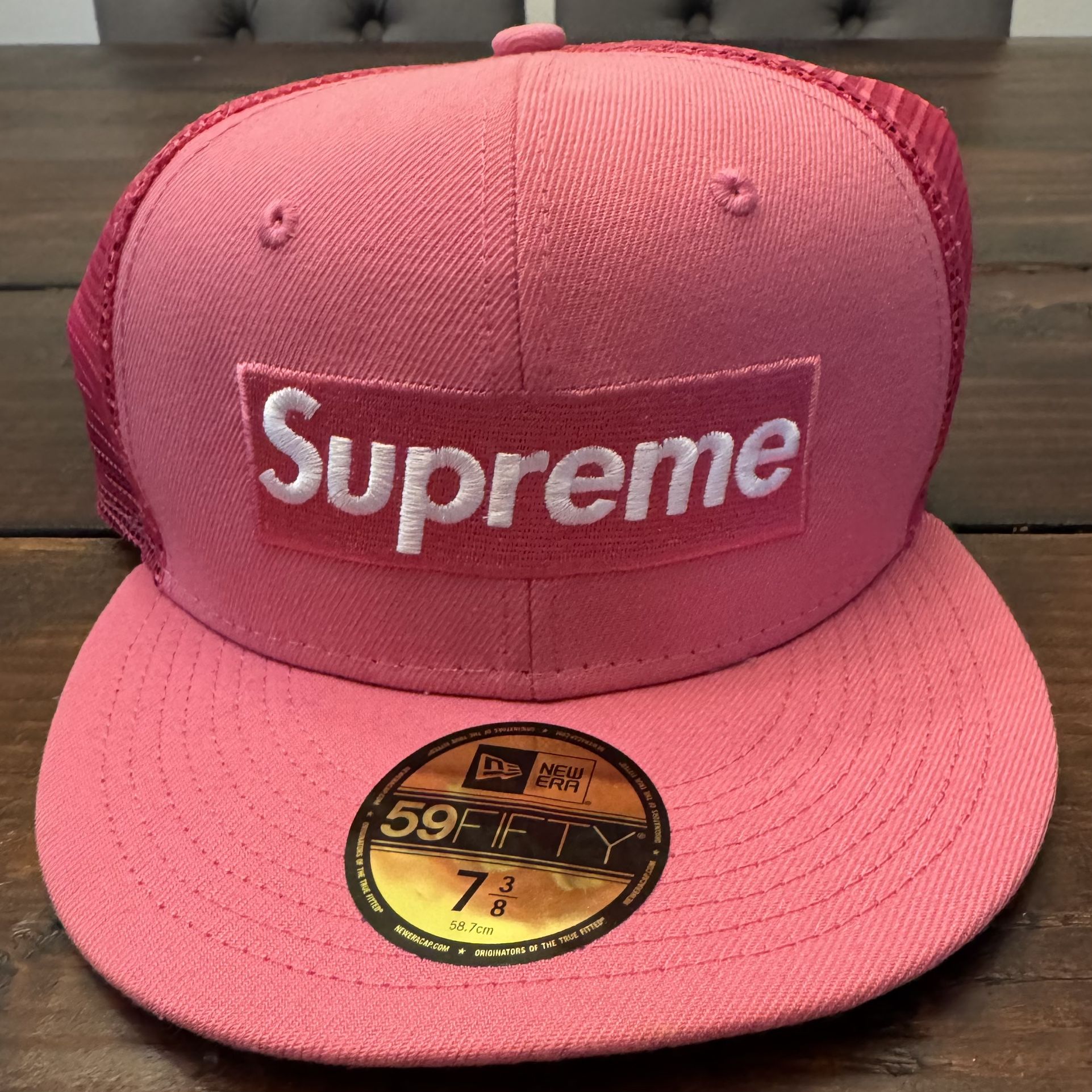 Supreme New Era Box Logo Mesh Back Fitted Hat
