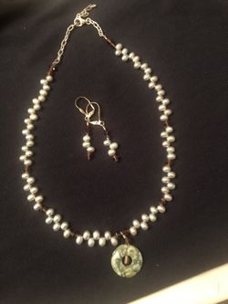Fresh water pearl Necklace and Earrings