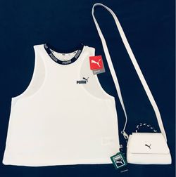 WOMENS PUMA CROSSBODY PURSE & TANK TOP. (make a offer)