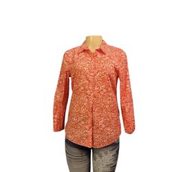 Old Navy Sz S Woman Button Down Collar Shirt Orange