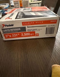 3 in. x 0.131-Gauge 30-Degree Brite Smooth Shank Paper Tape Framing Nails (2500 per Box)Clavos