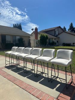 LUE BONA 26-inch linen-upholstered bar stools – 6 for $200