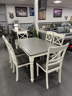 7PC Gray Dining Table Set