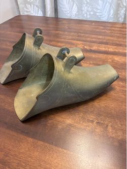 PAIR - antique South American brass horse stirrups “conquistador”