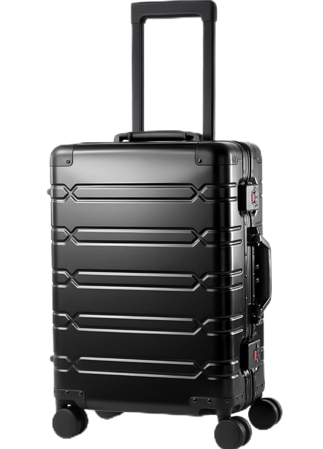 VentureVault All Aluminum 20" Carry On Luggage, Black
