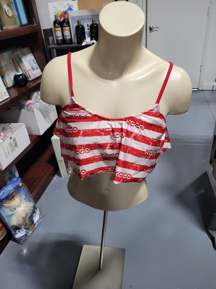 Chivette KCCO Women's Red and White Bikini Top Sz M