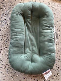 Snuggle Me Organic Lounger (Moss) with Cover (Stone)