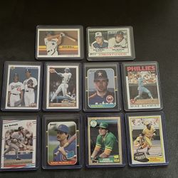 Vintage Baseball Cards Lot of 10 Including Rookies & Nolan Ryan & Griffey