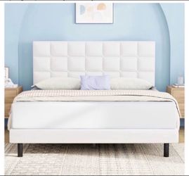 White Headboard with Queen bed frame (like new.  Recently bought for $150)