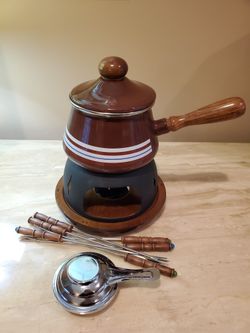 Vintage 2 Qt Fondue Pot Set ÷ 6 Forks New In Box