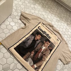Goodfellas Cropped Brown T Shirt Sz Large
