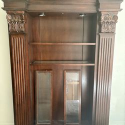Cherry Wood Beautiful Carved Shelf With Lights
