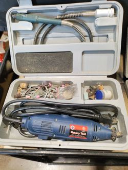 Rotary tool with flex hose and lots of accessory tips