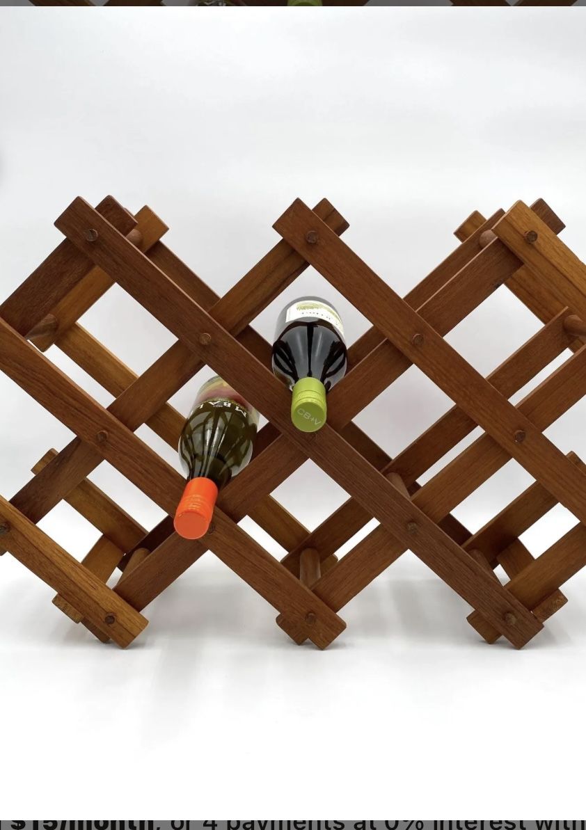 Wine Rack vintage teakwood accordion