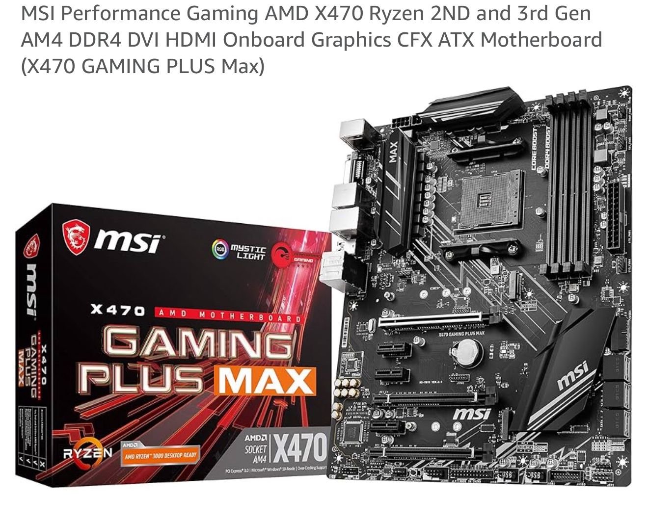 Msxi X470 Gaming Max Am4 Motherboard 