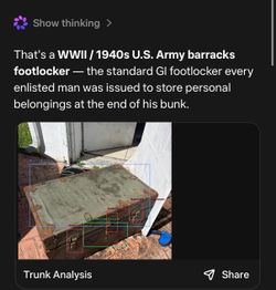 Vintage WWII U.S. Army Military Footlocker Trunk