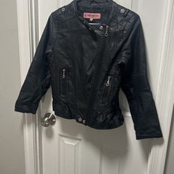 Girls Black Leather Jacket 