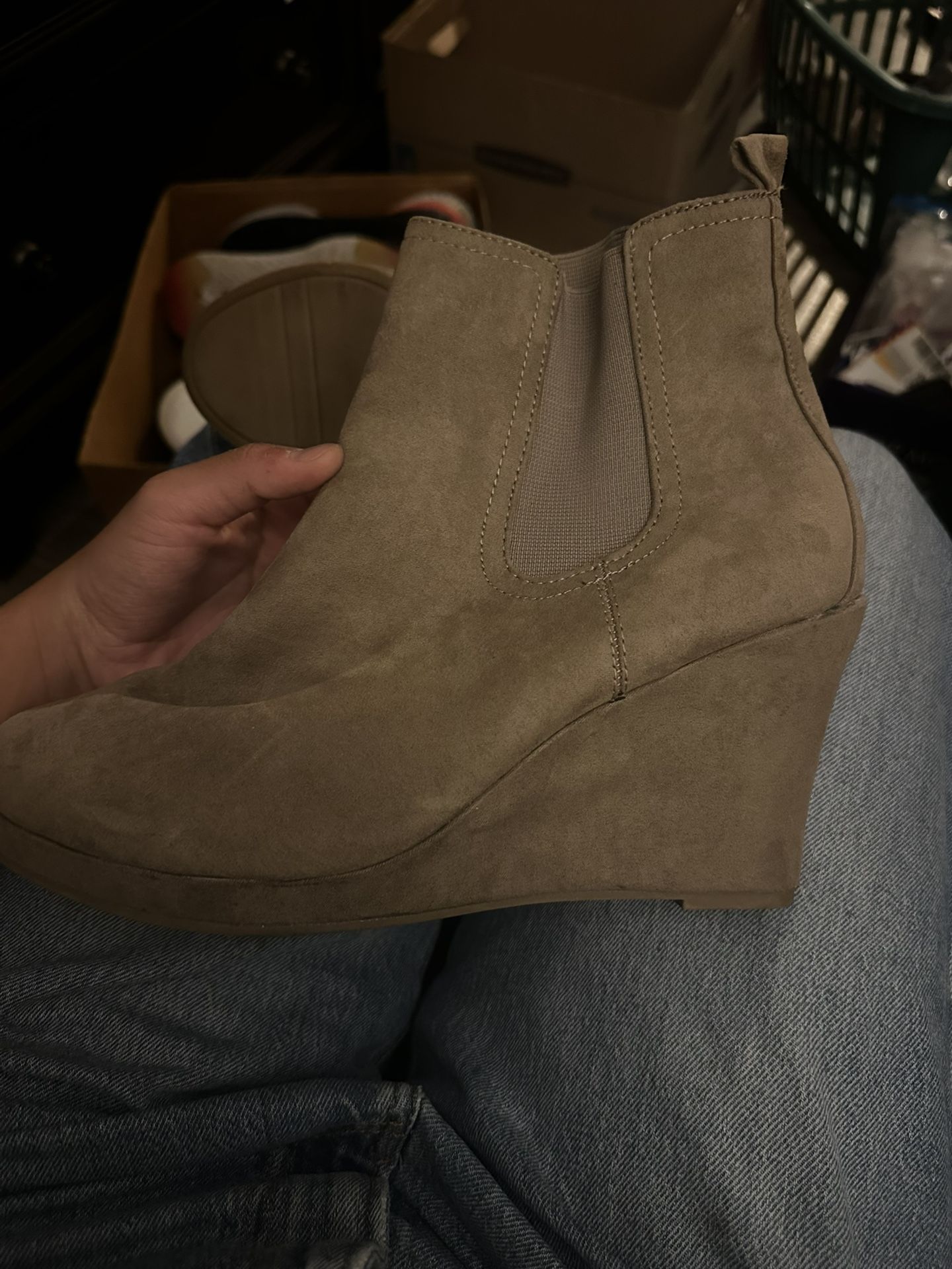 Beige Wedge Heel