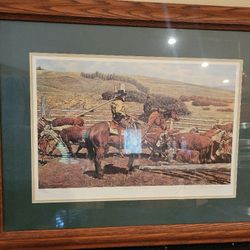 Wood Framed Horse Picture