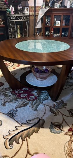 Beautiful Crackled Glass Coffee Table