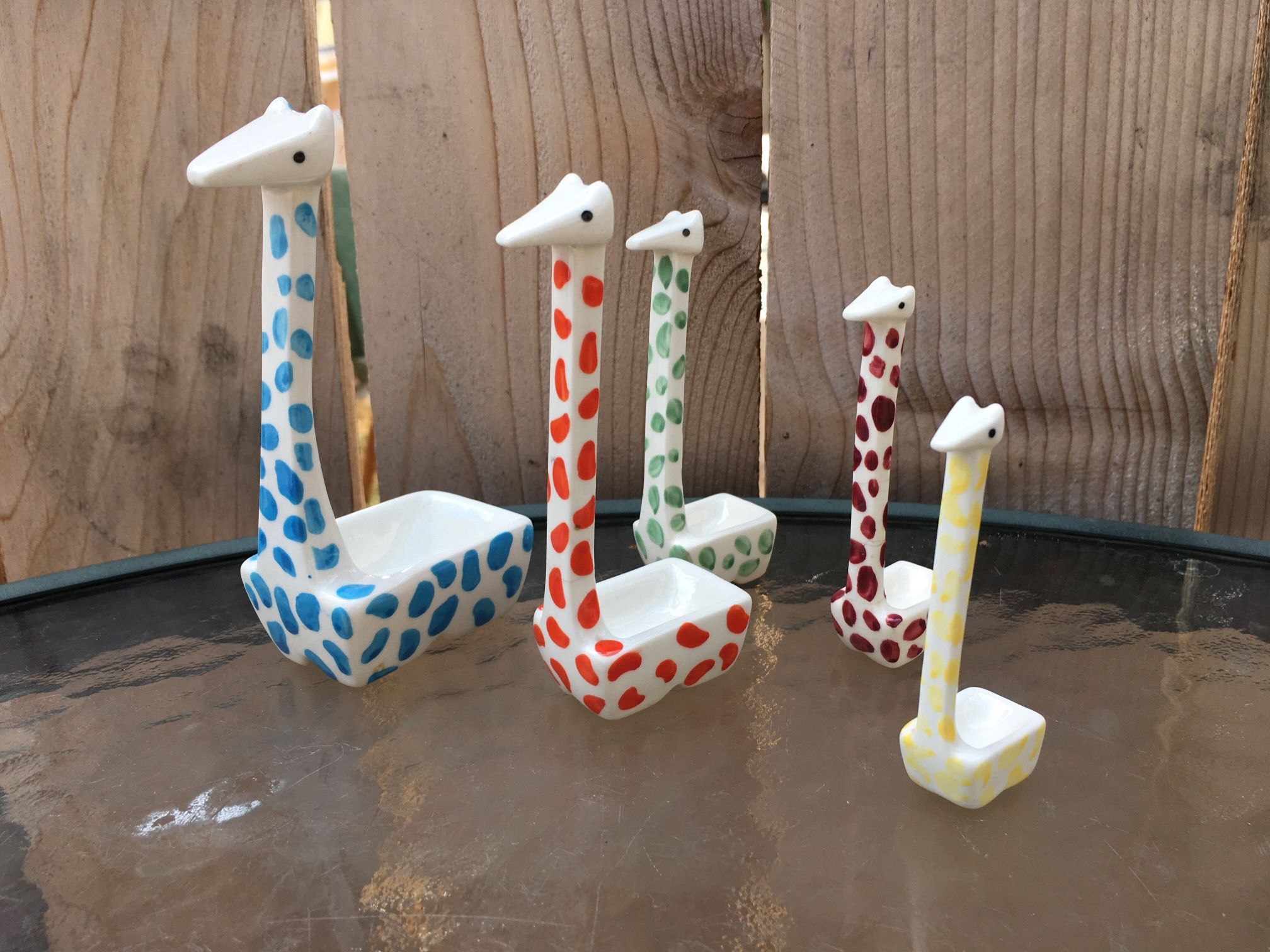 Anthropologie Ceramic Giraffe Measuring Spoons Teaspoon Tablespoon