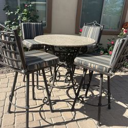 Outdoor Swivel Stools And High Top Table