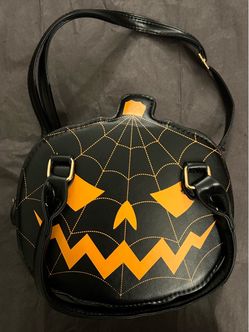 Pumpkin Purse Orange&Black Zip Bag 7.87”x7.09”Halloween Horror Spooky BRAND NEW Jack-O-Lantern (Price is FIRM)
