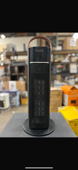 Grelife Space Heater for Indoor use, 18" 1500W Ceramic Space Heater - Fast Heating, Widespread Oscillation, Thermostat, Overheating & Tip-over Protect