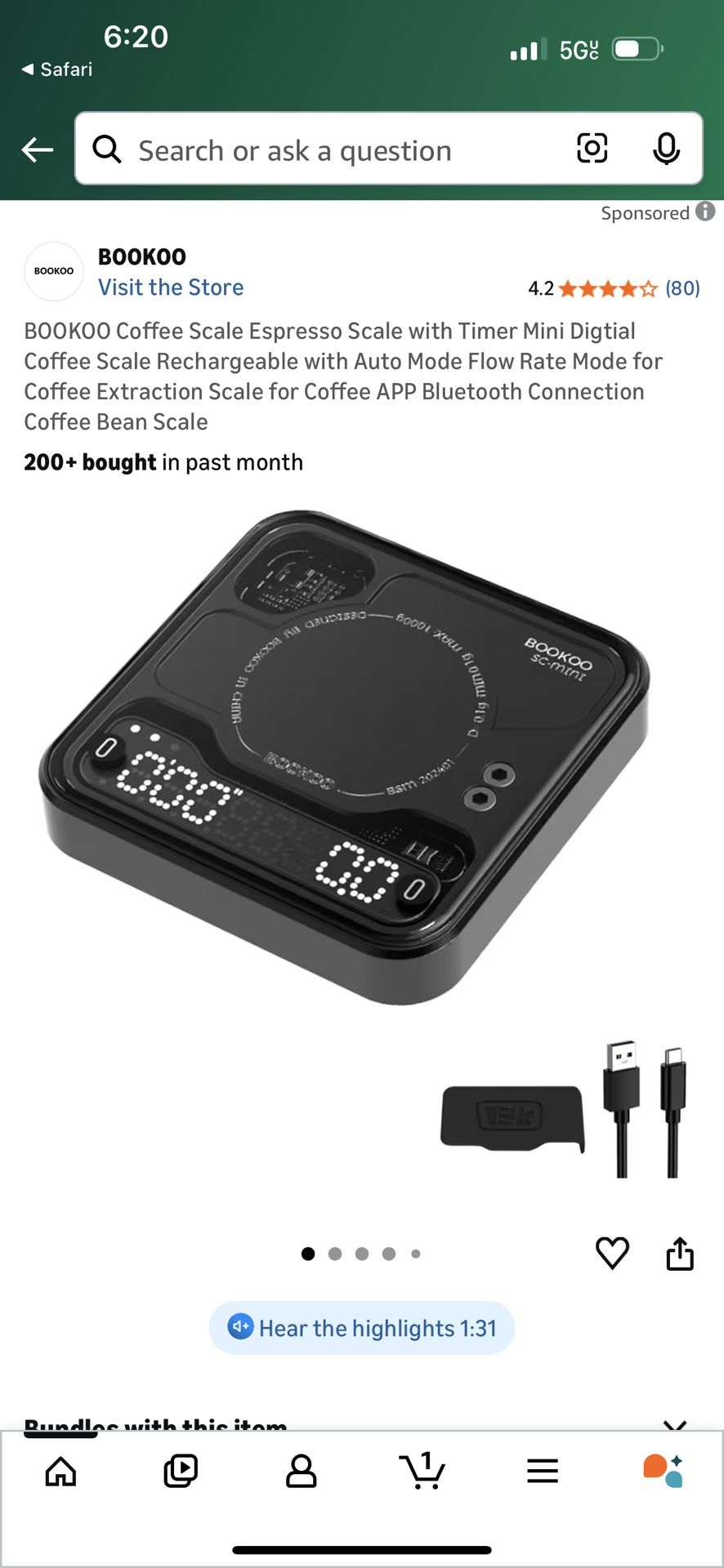 BooKoo Espresso Scale