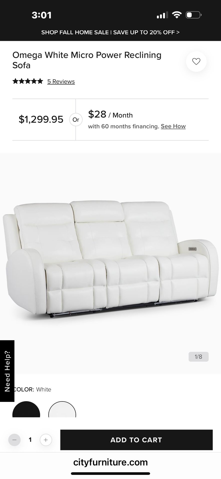 Recliner sofa for sale