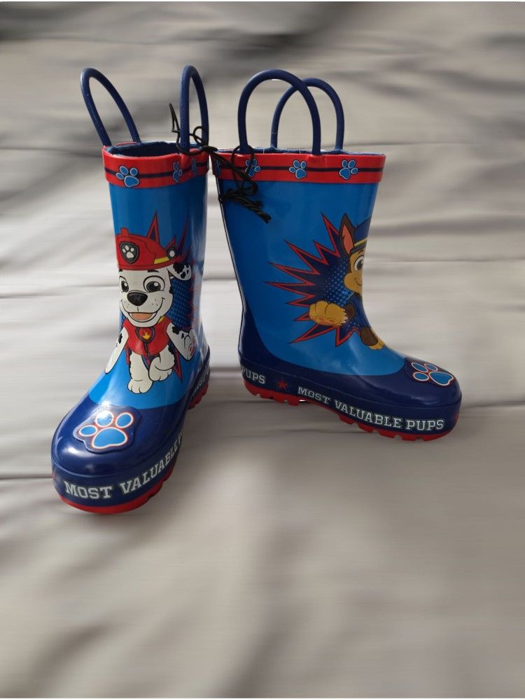 NWT Paw Patrol Toddler Boys Rain Boots Size 5-6