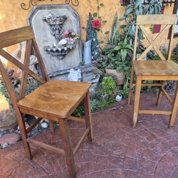 Bar hight 2 Wooden chairs Both $8