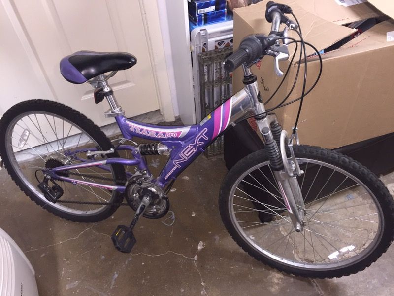 NEXT TIARA PRO Aluminum, Dual suspension Mountain Bike, 24 inch. Girls Bike