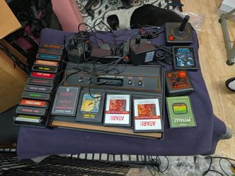 Atari 2600 Console with Games and Controllers