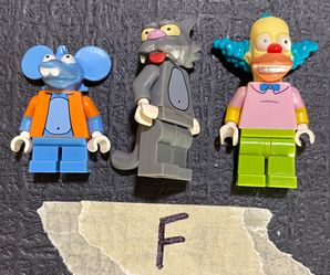 LEGO Simpsons Minifigures – Itchy, Scratchy & Krusty the Clown – Adult Owned, Collector Quality