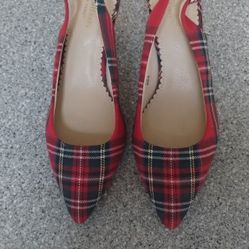 Size 6 Issac Mizrahi Plaid Heels