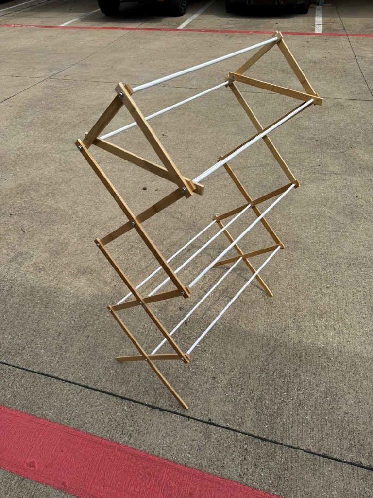 Household Essentials Bamboo Folding Clothes Drying Rack