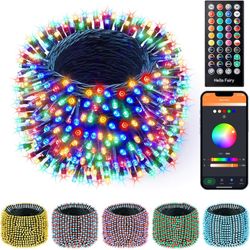 Color Changing Christmas Lights Outdoor, 66Ft 200 LED Smart RGB String Lights App Controlled, Dimmable Timer Twinkle Christmas Tree Lights, Xmas Tree 