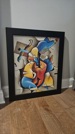 Postmodern Abstract "Musicians" Oil Painting – Signed Anthony (David Schluss Style)