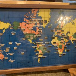 Vintage Time Zones Wall Hanging