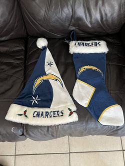 Chargers Christmas Hat Boot and Stickers