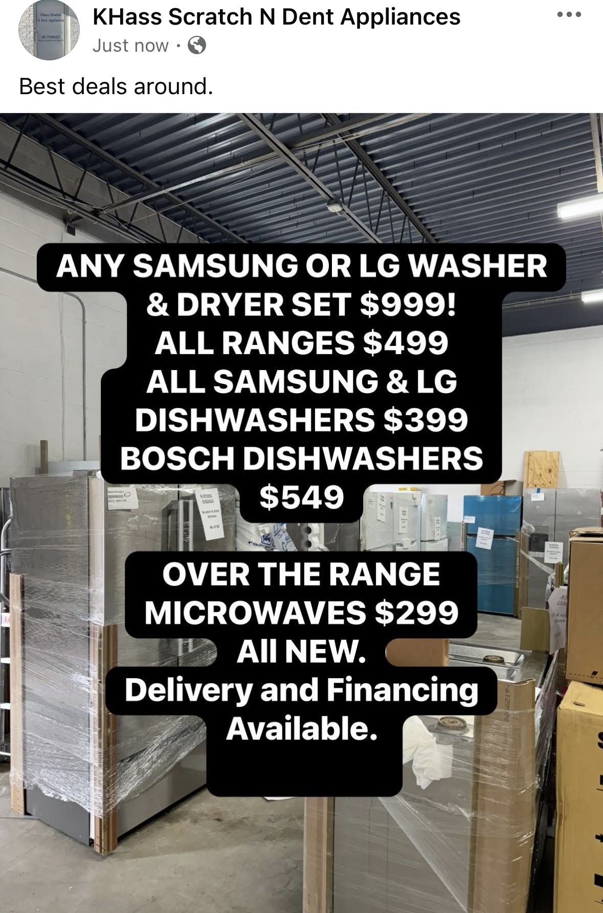 New Scratch & Dent Appliances
