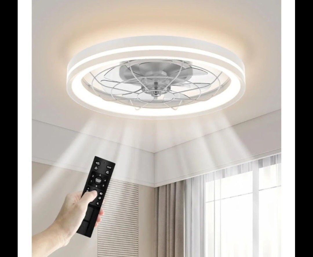 White Low Profile Ceiling Fan