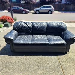 Faux Leather Black Couch