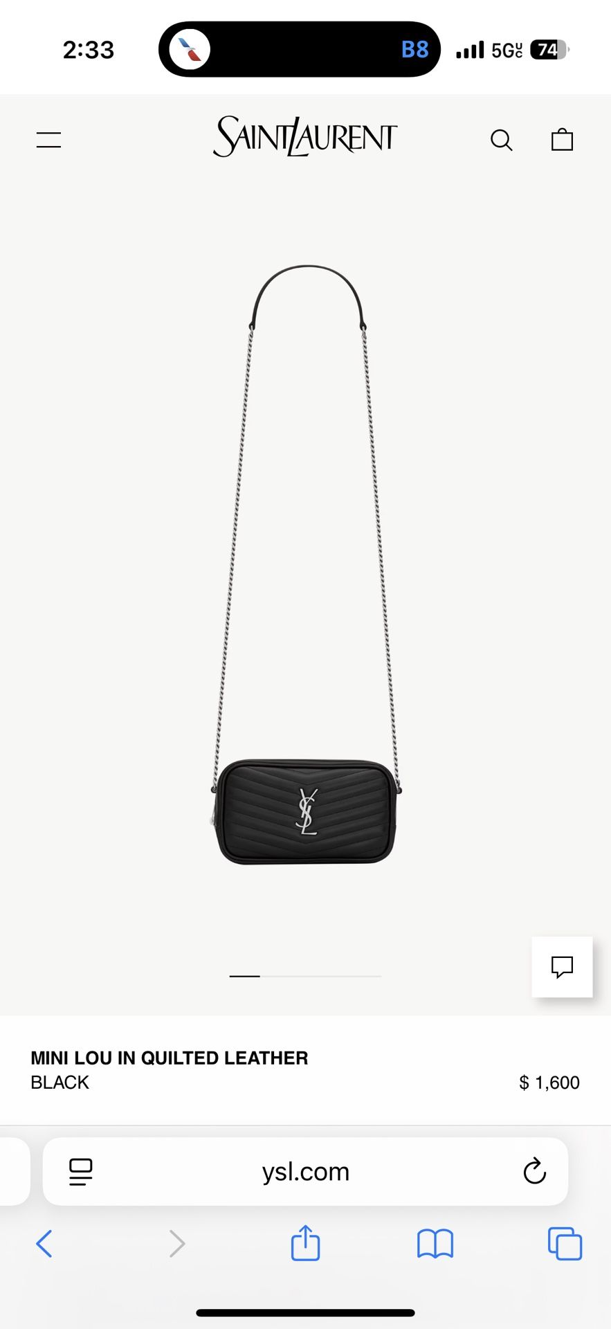 YSL MINI LOU IN QUILTED LEATHER - authentic 