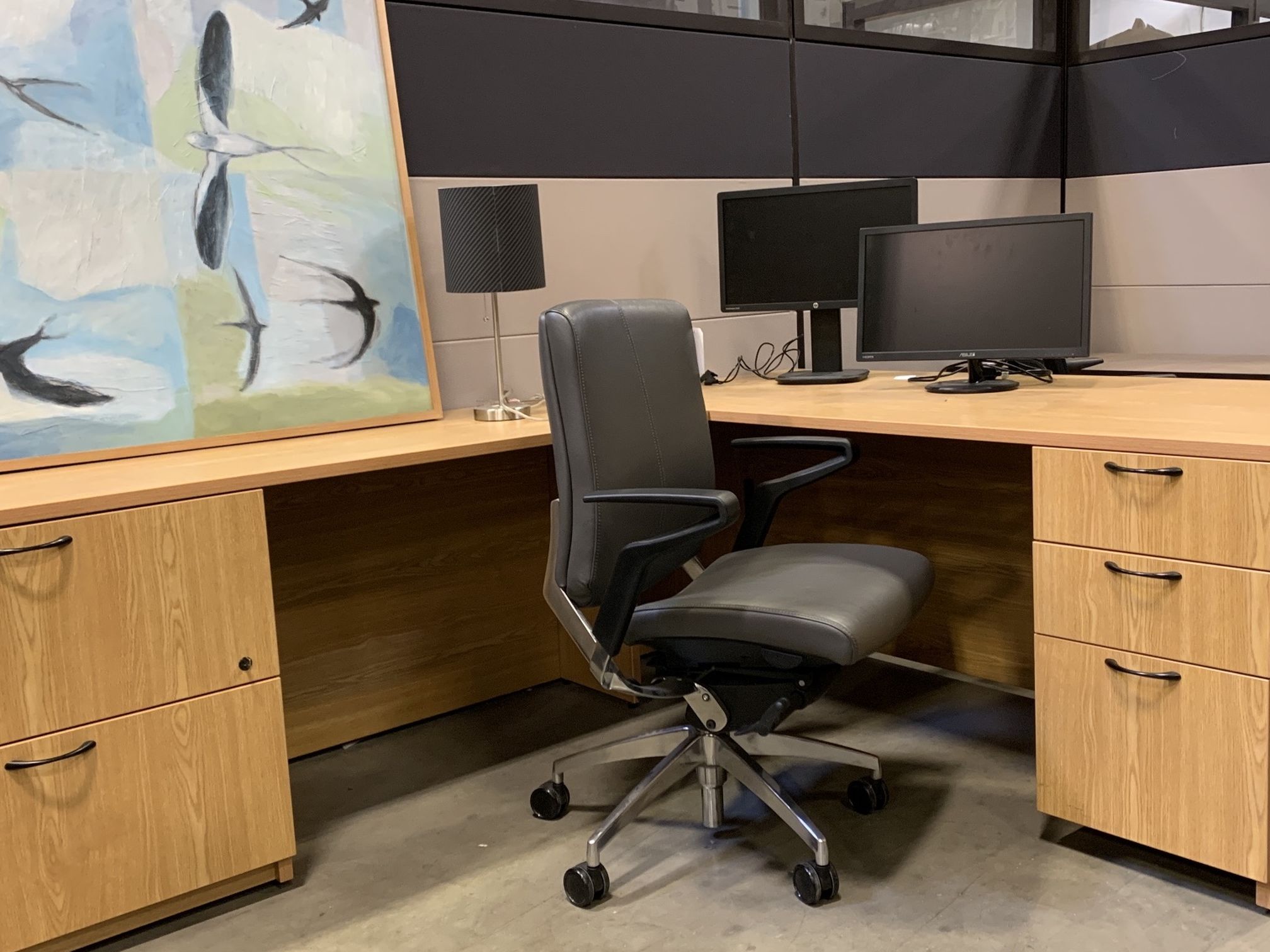 Steelcase L Or U Desk Modern Laminate